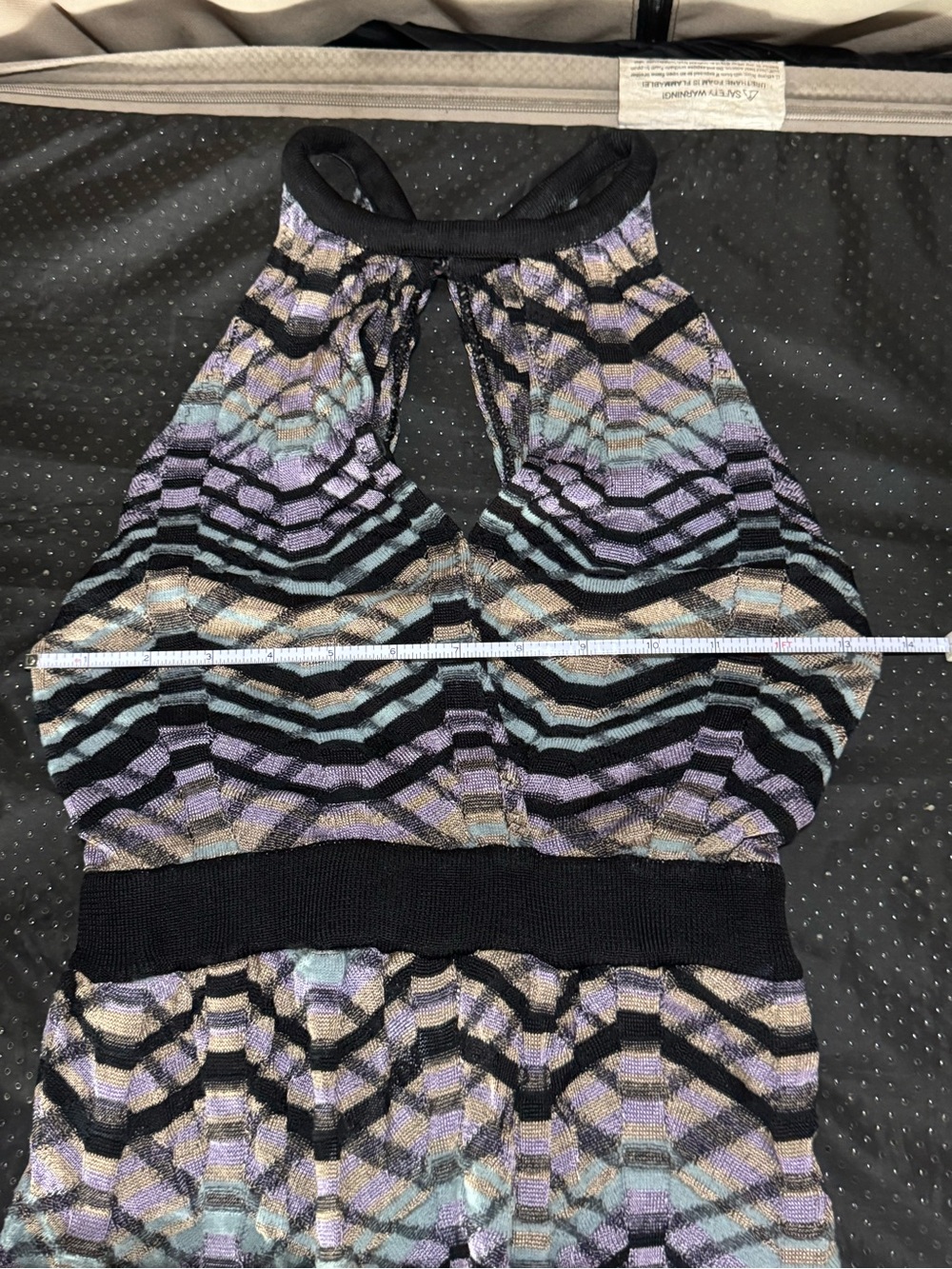 Missoni Multicolor Chevron Knit Dress with Black Waistband